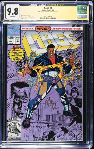 Cage #1 Signed By Mike Colter (4/92) Graded CGC x JSA 9.8