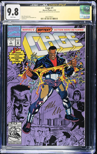 Cage #1 Signed By Mike Colter (4/92) Graded CGC x JSA 9.8