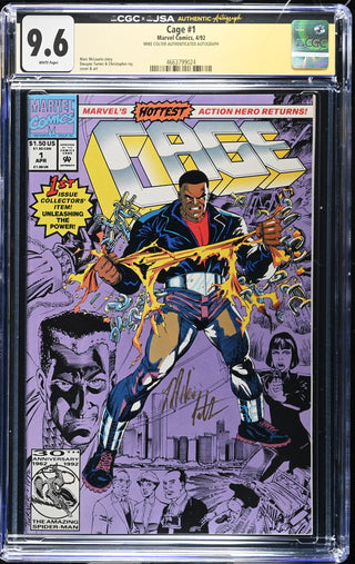 Cage #1 Signed By Mike Colter (4/92) Graded CGC x JSA 9.6