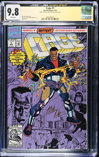 Cage #1 Signed By Mike Colter (4/92) Graded CGC x JSA 9.8