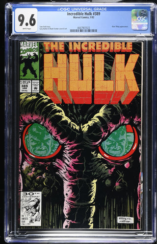 Incredible Hulk #389 (1/92) Graded CGC 9.6