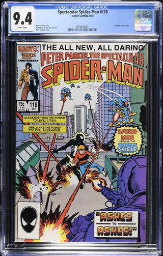 Spectacular Spider-Man #118 (9/86) Graded CGC 9.4