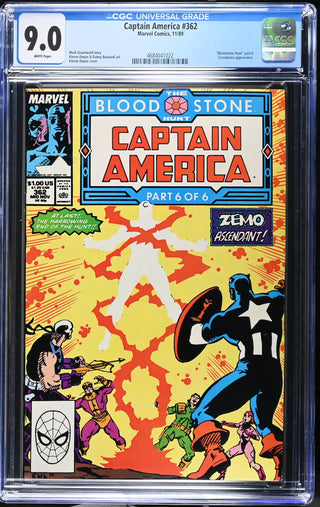 Captain America #362 (11/89) Graded CGC 9.0