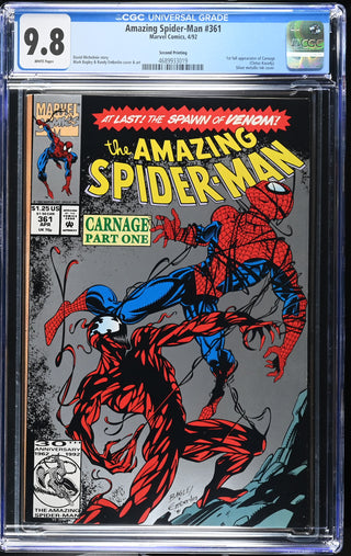 Amazing Spider-Man #361 (4/92) Graded CGC 9.8 Second Printing