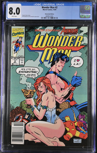 Wonder Man #2 (10/91) Graded CGC 8.0 Newsstand Edition