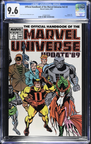 Official Handbook of the Marvel Universe #v3 #2 (8/89) Graded CGC 9.6