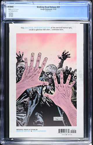 Walking Dead Deluxe #51 (11/22) Graded CGC 9.8 Variant Cover