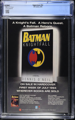 Superman #92 (8/94) Graded CGC 9.8