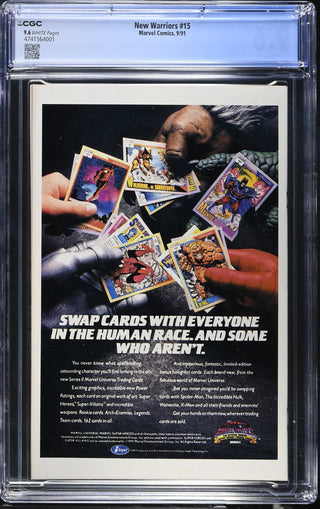 New Warriors #15 (9/91) Graded CGC 9.6