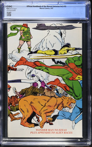Official Handbook of the Marvel Universe #v2 #15 (3/87) Graded CGC 9.8