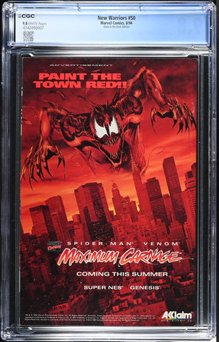 New Warriors #50 (8/94) Graded CGC 9.8 Glow-in-the-Dark Edition