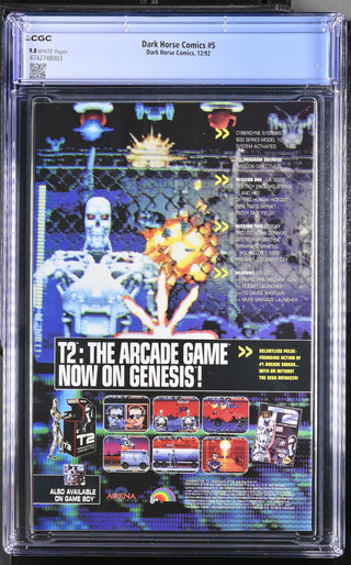 Dark Horse Comics #5 (12/92) Graded CGC 9.8 back cover
