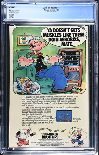 Jack of Hearts #1 (1/84) Graded CGC 9.4 Newsstand Edition