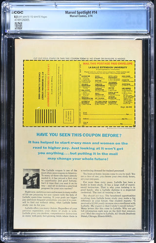 Marvel Spotlight #14 (3/74) Graded CGC 8.5