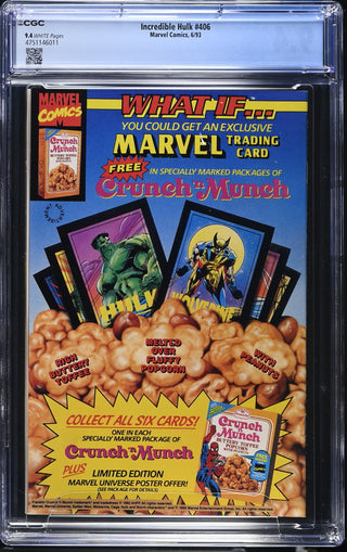 Incredible Hulk #406 (6/93) Graded CGC 9.4