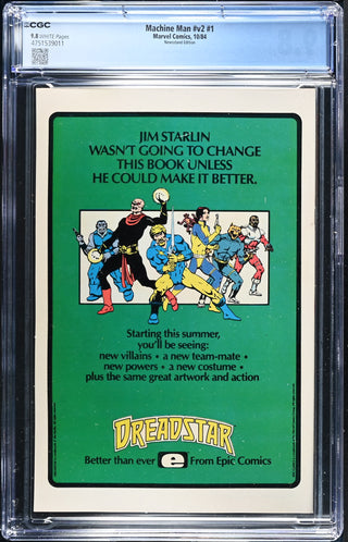 Machine Man #v2 #1 (10/84) Graded CGC 9.8 Newsstand Edition