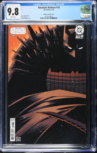 Absolute Batman #18 (5/26) Graded CGC 9.8 Shalvey Variant Cover front cover
