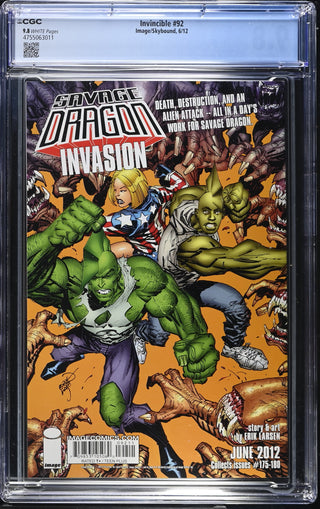 Invincible #92 (6/12) Graded CGC 9.8 back cover