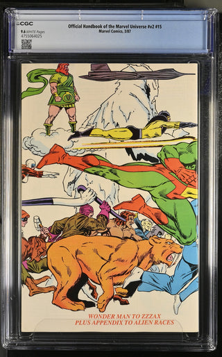 Official Handbook of the Marvel Universe #v2 #15 (3/87) Graded CGC 9.6