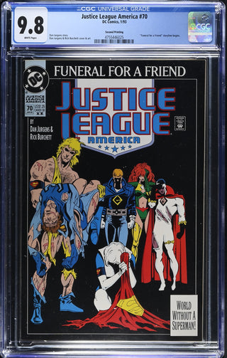 Justice League America #70 (1/93) Graded CGC 9.8 Second Printing