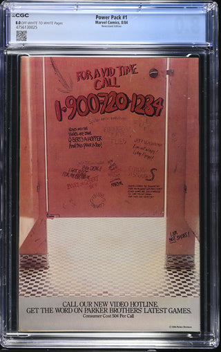 Power Pack #1 (8/84) Graded CGC 8.0 Newsstand Edition