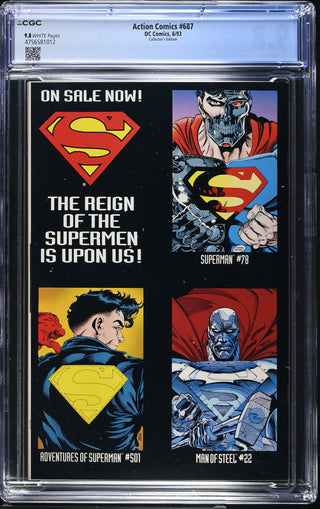Action Comics #687 (6/93) Graded CGC 9.8 Collector's Edition