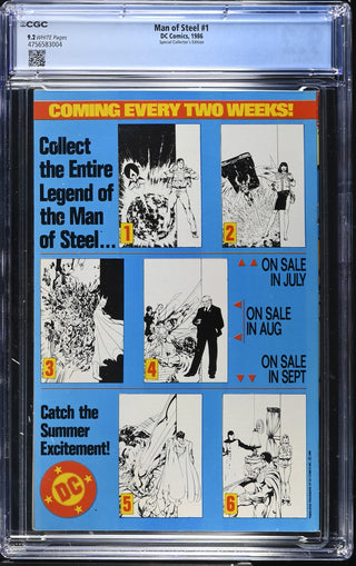 Man of Steel #1 (1986) Graded CGC 9.2 Special Collector's Edition