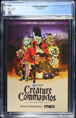 Absolute Batman #4 (5/26) Graded CGC 9.8 Sixth Printing back cover