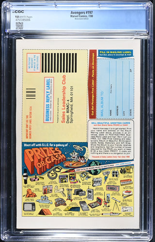 Avengers #197 (7/80) Graded CGC 9.8 Newsstand Edition