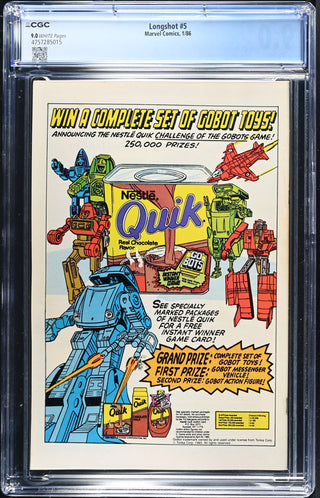Longshot #5 (1/86) Graded CGC 9.0