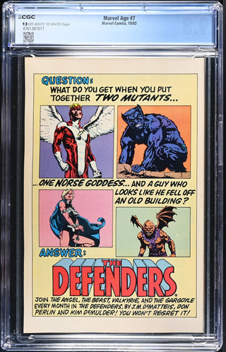 Marvel Age #7 (10/83) Graded CGC 9.8