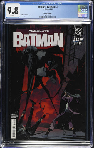 Absolute Batman #3 (5/26) Graded CGC 9.8 Seventh Printing front cover