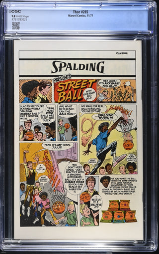 Thor #265 (11/77) Graded CGC 9.8 back cover