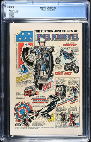 Marvel Chillers #3 (2/76) Graded CGC 9.4 back cover