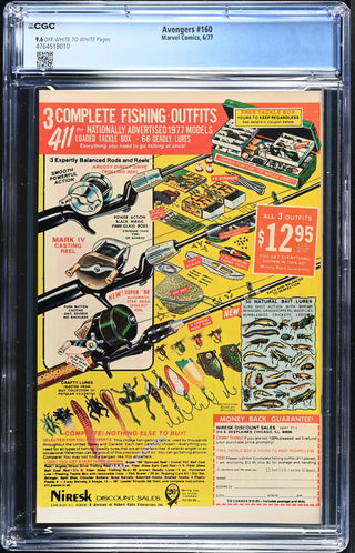 Avengers #160 (6/77) Graded CGC 9.6 back cover