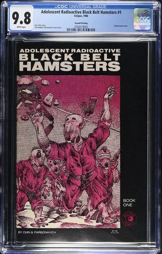 Adolescent Radioactive Black Belt Hamsters #1 (1986) Graded CGC 9.8 Second Printing front cover