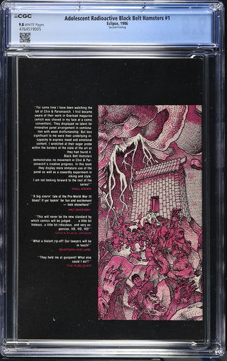 Adolescent Radioactive Black Belt Hamsters #1 (1986) Graded CGC 9.8 Second Printing back cover