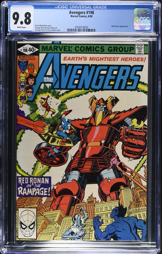 Avengers #198 (8/80) Graded CGC 9.8 front cover