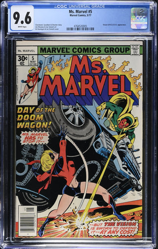 Ms. Marvel #5 (5/77) Graded CGC 9.6 front cover