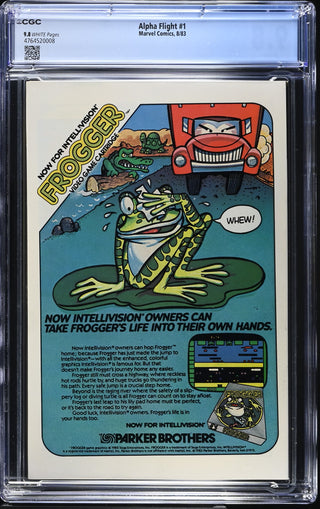Alpha Flight #1 (8/83) Graded CGC 9.8 back cover