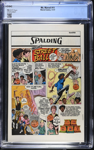 Ms. Marvel #11 (11/77) Graded CGC 9.8 back cover