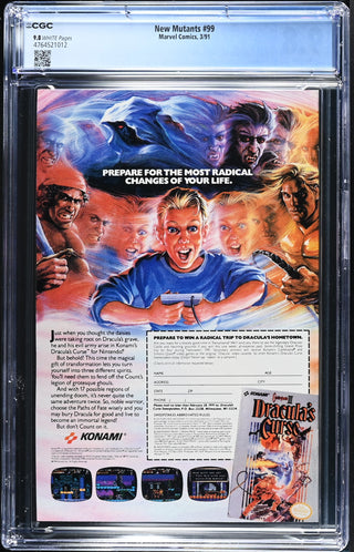 New Mutants #99 (3/91) Graded CGC 9.8 back cover