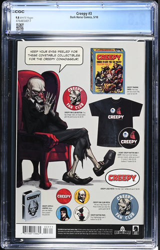 Creepy #3 (5/10) Graded CGC 9.8 back cover