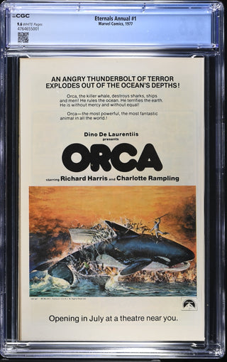 Eternals Annual #1 (1977) Graded CGC 9.6 back cover