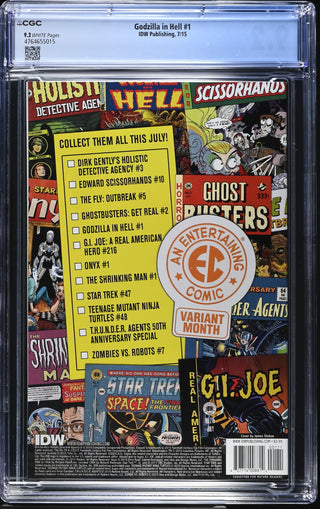 Godzilla in Hell #1 (7/15) Graded CGC 9.2 back cover