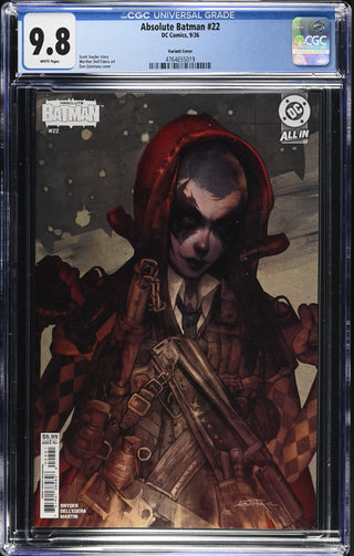 Absolute Batman #22 (9/26) Graded CGC 9.8 Variant Cover front cover