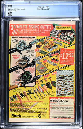 Eternals #12 (6/77) Graded CGC 9.6 back cover