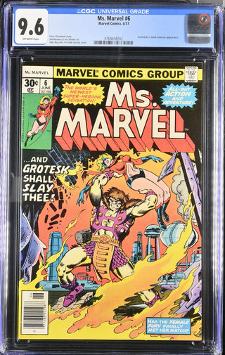 Ms. Marvel #6 (6/77) Graded CGC 9.6 front cover