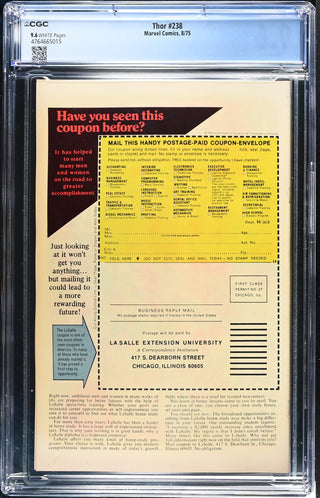Thor #238 (8/75) Graded CGC 9.6