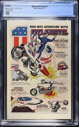 Howard the Duck #9 (2/77) Graded CGC 9.8 back cover